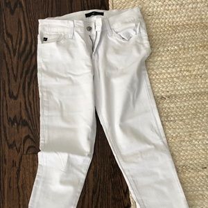 White Kancan Skinny Frayed Ankle Jeans